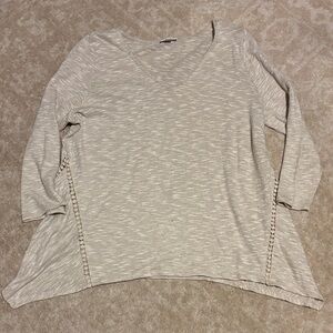 J. Jill Light Beige V-Neck Tunic